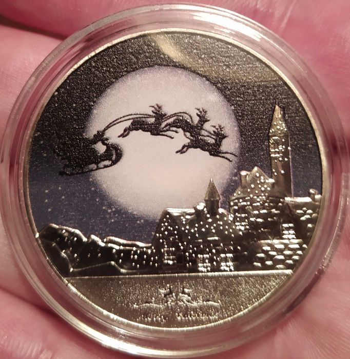 Коледно - новогодишен плакет в защитна капсула .