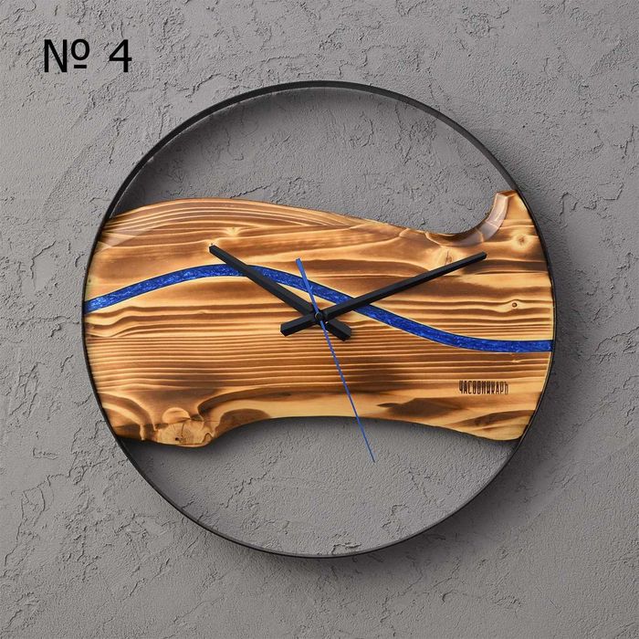 Ръчна изработка Дървен стенен часовник със смола - уникален подарък