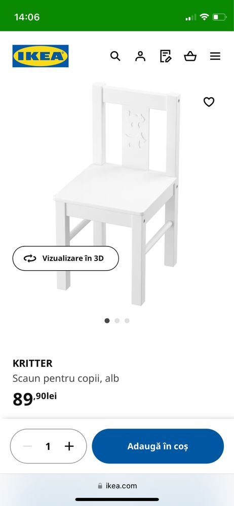 SUNDVIK Birou pentru copii + scaun ikea KRITTER