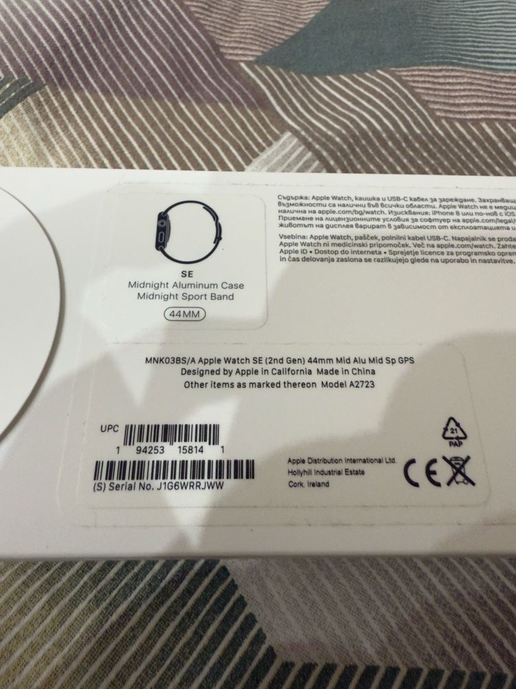 Смарт Часовник Apple Watch SE 2 Black *44MM*