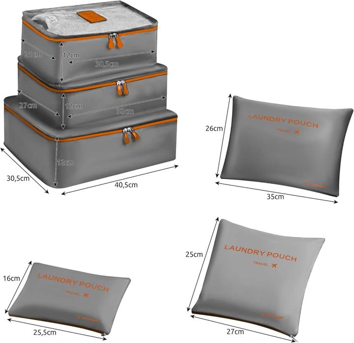 Set organizator bagaj calatorie 6 piese haine incaltaminte accesorii