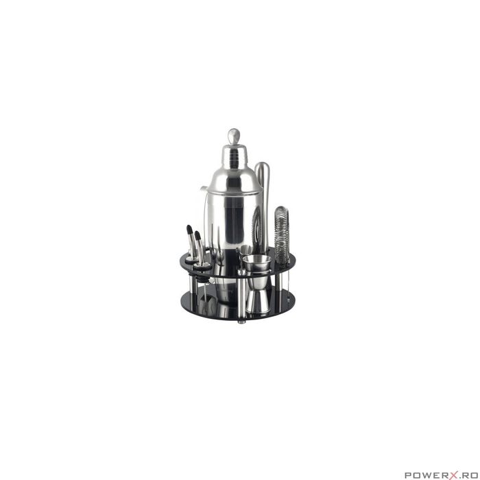 Set barman 9 elemente, shaker 720ml, inox, argintiu, Kinfgoff