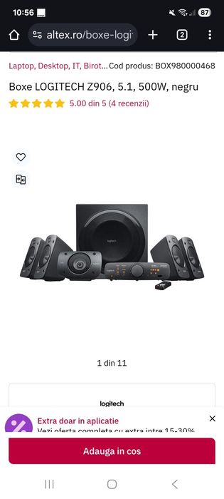 LOGITECH Z906, 5.1, 500W, negru