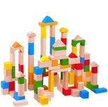 Set cuburi de constructie din lemn pt copii 100 piese cutie depozitare
