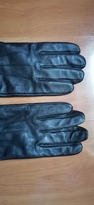 Manusi negre de piele pentru barbati, marimea 10