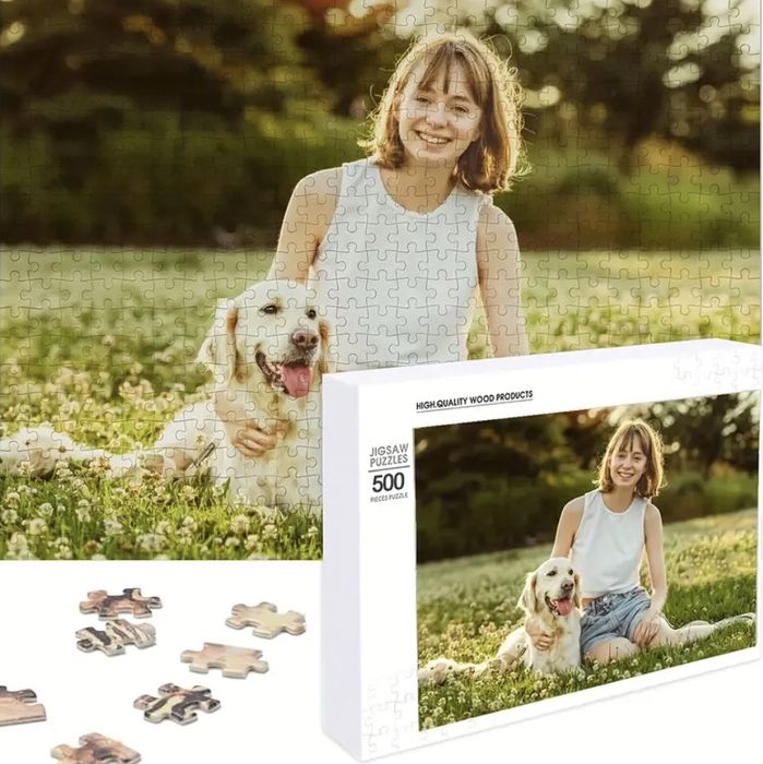 Персонализиран дървен пъзел със снимка 500 / 1000 части
