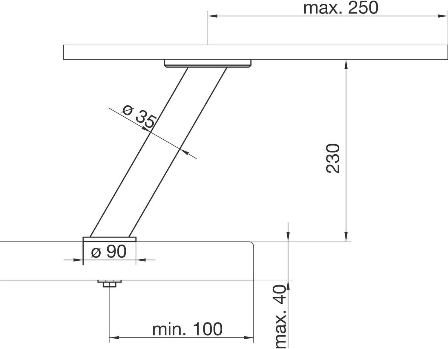 Bară din oțel inoxidabil 230 mm