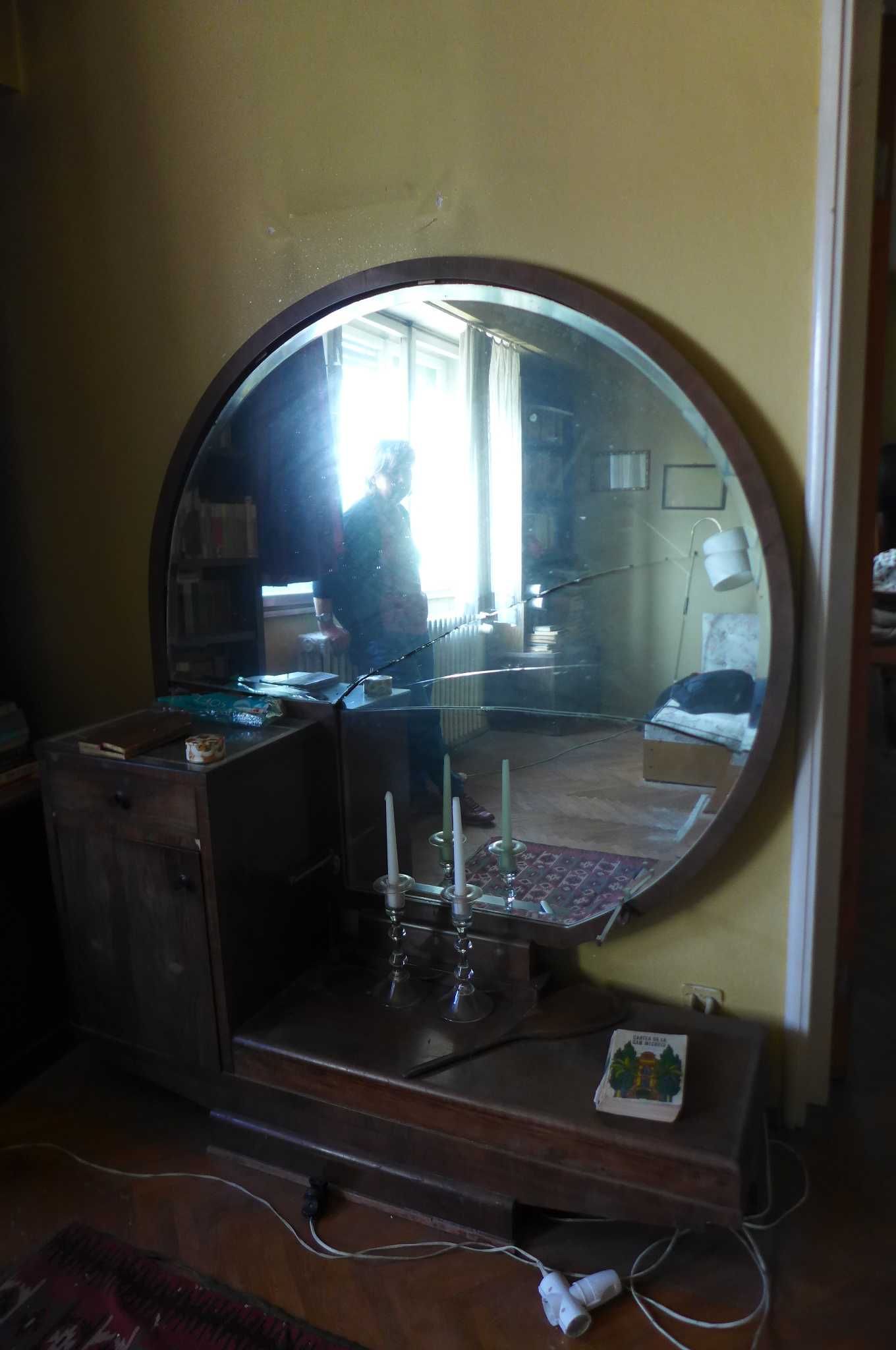 Servanta oglinda Art Deco Lemn Masiv 160/160cm manere bachelita Mobila