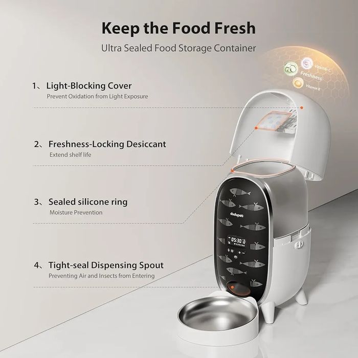 3L Автоматична хранилка за котки DUDUPET с таймер и гласово повикване