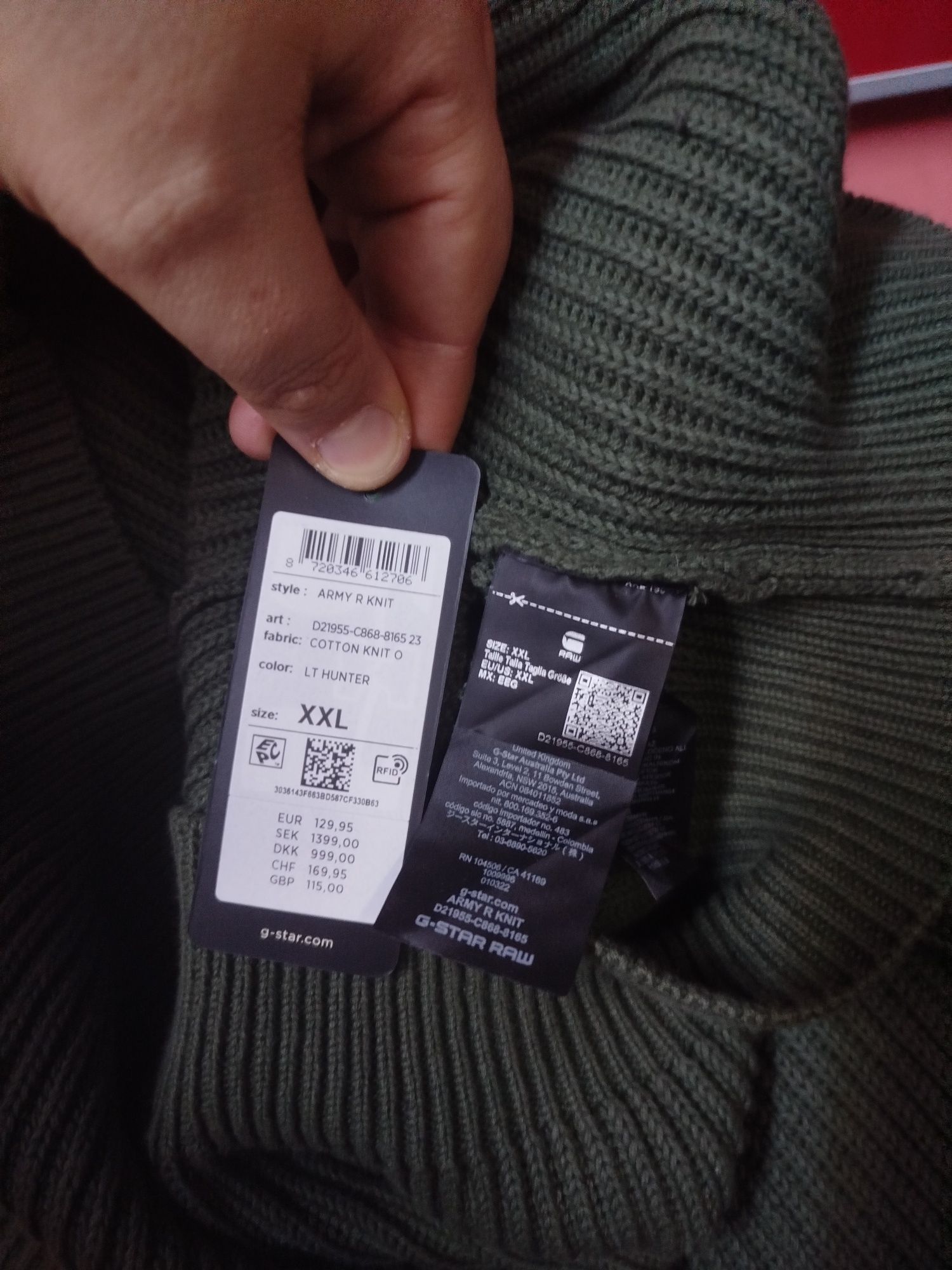 Оригинален пуловер G-Star Raw Army XXL нов мъжки суичър карго блуза