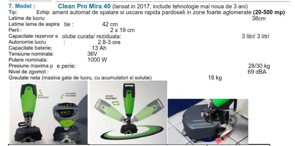 Clean Pro Mira Mașina Curățare Rapida Zone Aglomerate