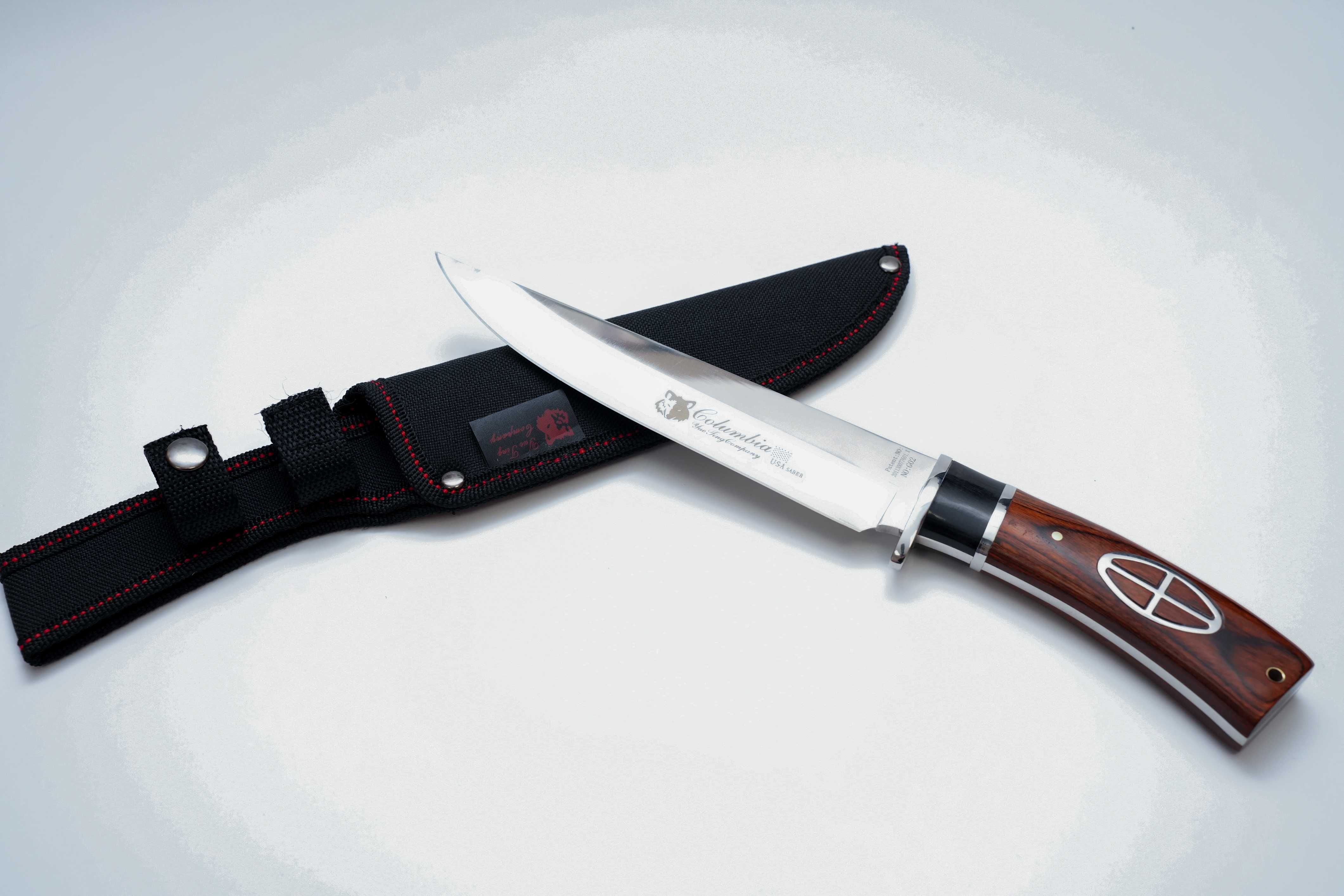 Ловен нож COLUMBIA с келтски кръст + текстилна кания, ножове за гората