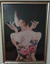 Вышивка Девушка с татуировкой на спине