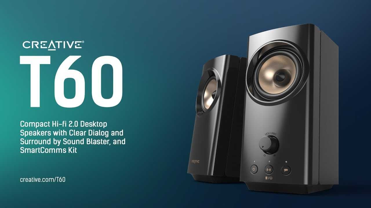 Тонколона Creative T60, 2.0, RMS 30W (15W + 15W), Bluetooth + Гаранция