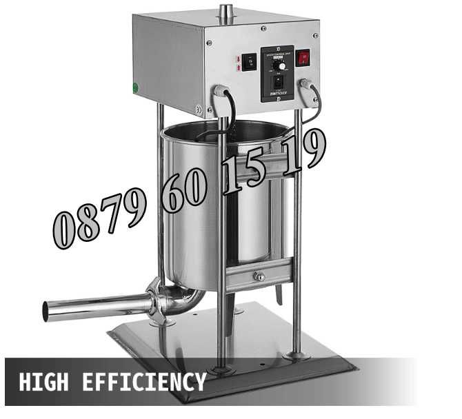Електрическа пълначка за месо 10 литра с педал, пълначка за кайма