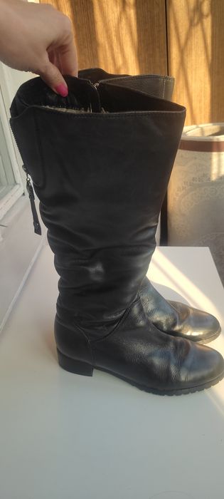 Сапоги женские зимние кожаные б/у