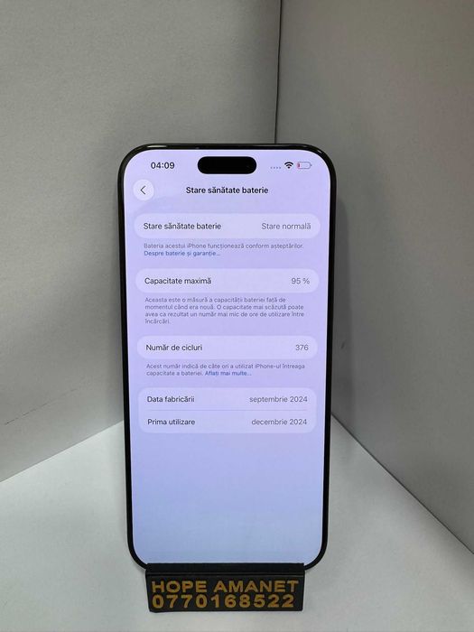 Hope Amanet P1/ iPhone 16 Pro Max, 256GB, 95% baterie  #36116