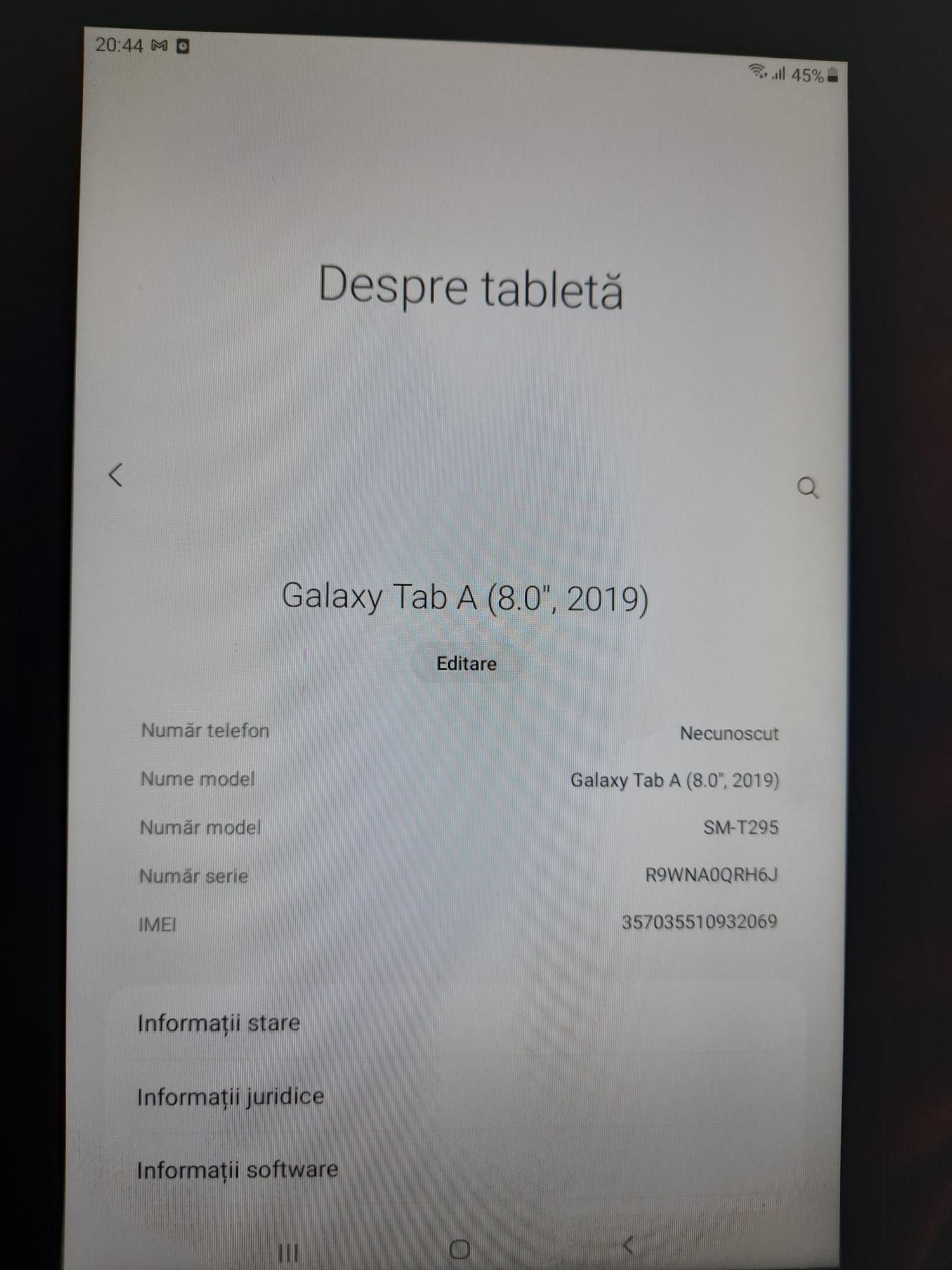 Tableta Samsung galaxy Tab a