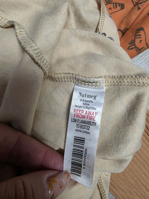 Set 3 body-uri Nutmeg, 0-3 luni