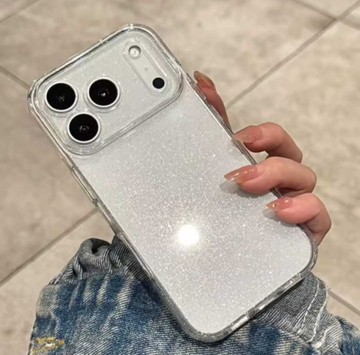 Husa iPhone 17 Pro Max / Air cu Protectie Camera / Glitter