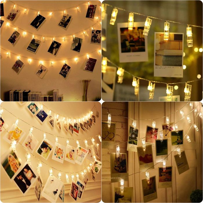 Гирлянда с прищепками для фотографий)
Длина: 5 метров