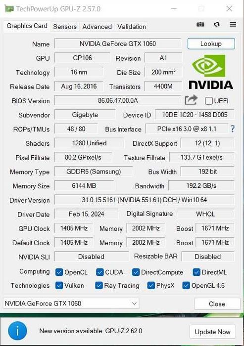 Gigabyte Mini Gaming PC-GB-BNi7HG6-1060 (rev. 1.0)