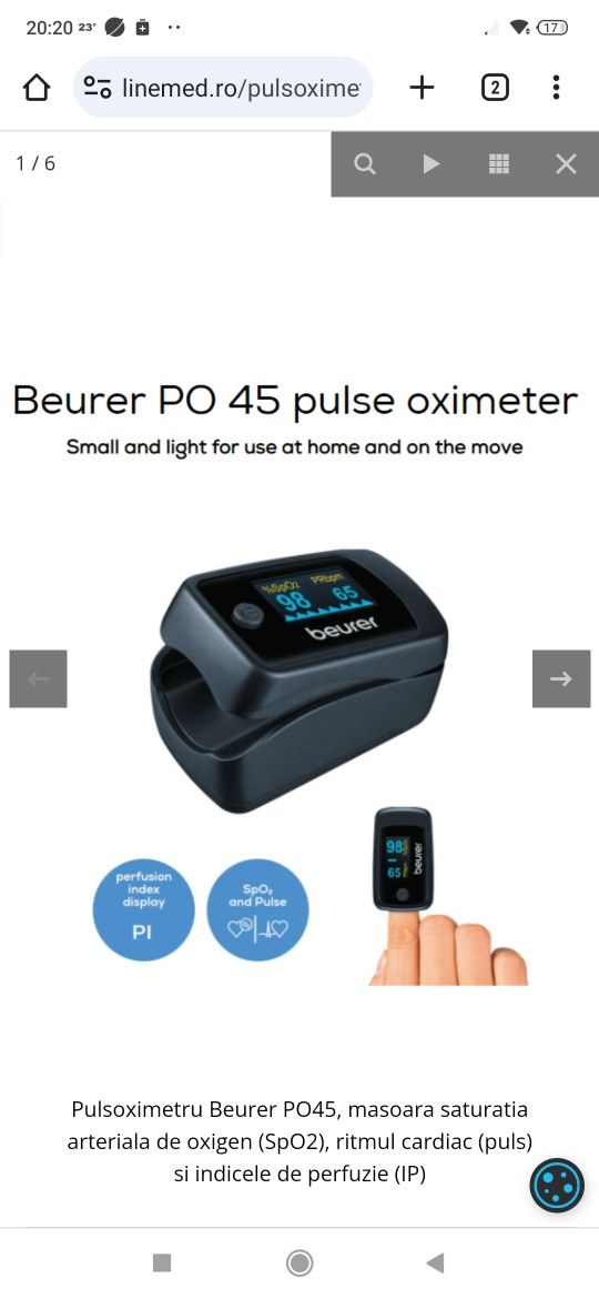 Pulsoximetru BEURER medical PO45