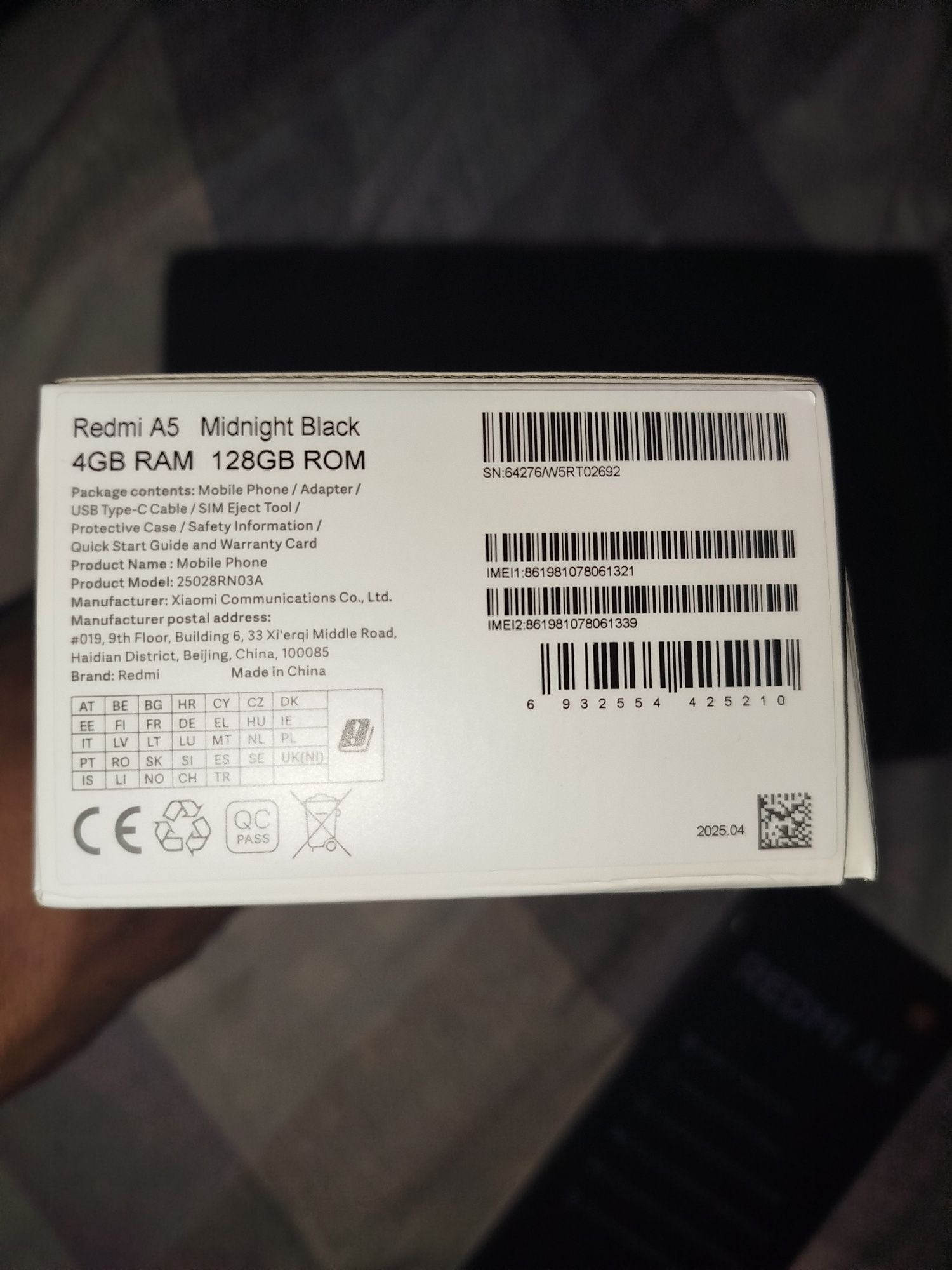 Redmi A5 yangi  telefon  ochilmagan