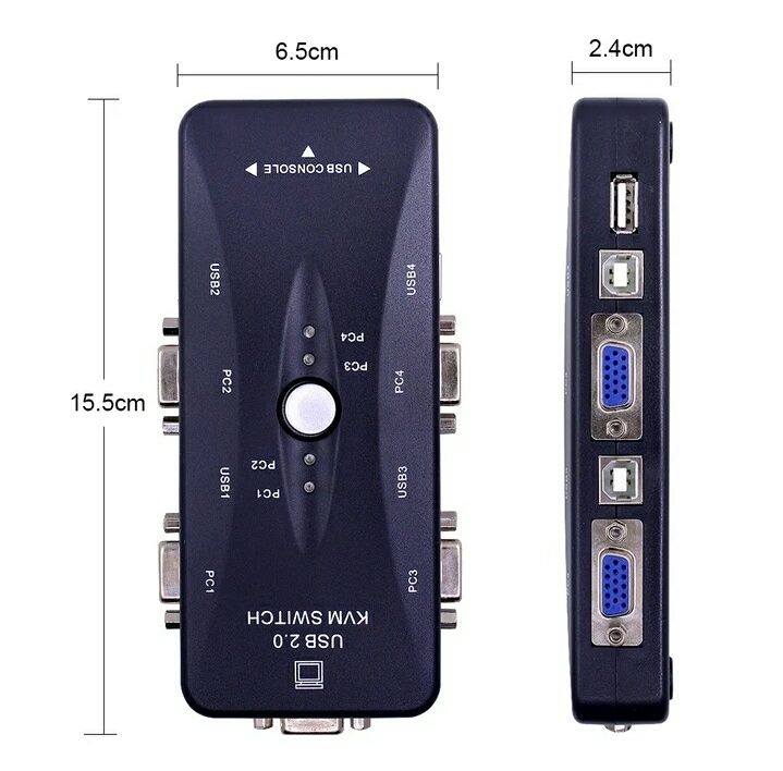 Адаптер KVM SWITCH, USB 4 порта, переходник, переключатель