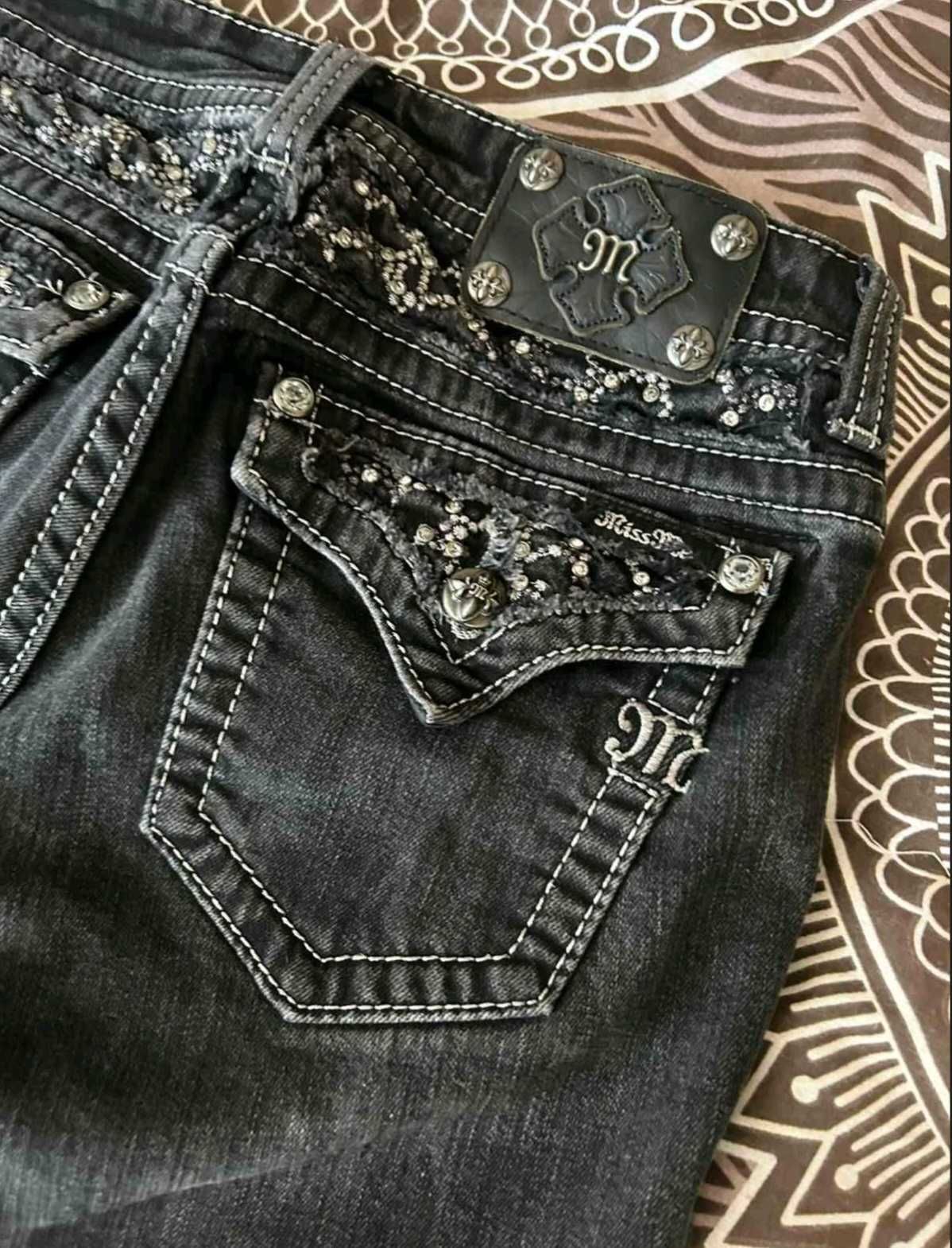 Чисто нови автентични Miss me low rise skinny черни дънки (не носени)