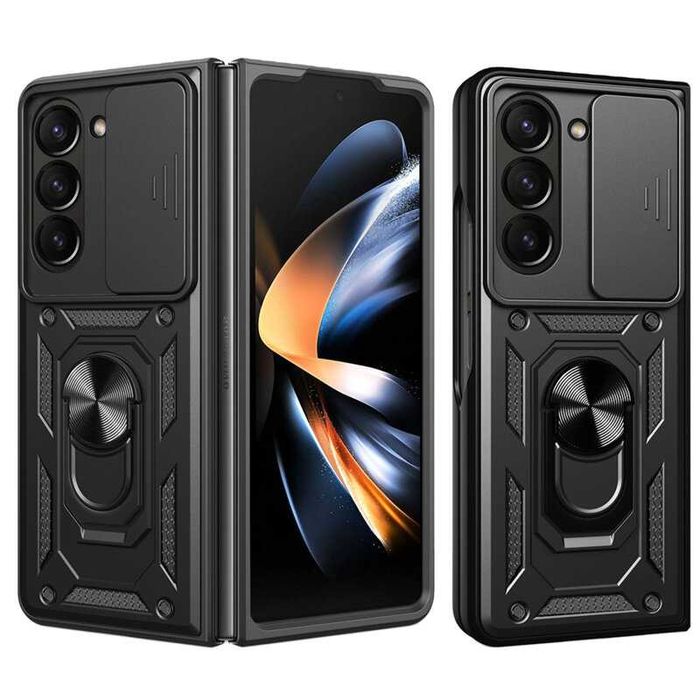 Husa antisoc carbon flip piele SAMSUNG Galaxy Z Fold6 5 Fold4 3 mod di