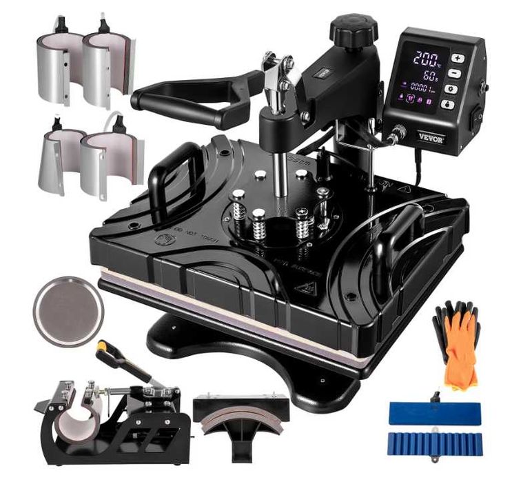 Presa termica, Vevor, 1000 W, Negru