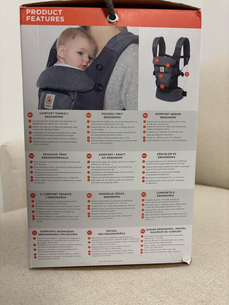 Ergobaby Ергономична Раница Кенгуру Бебешка Раница С Три Позиции