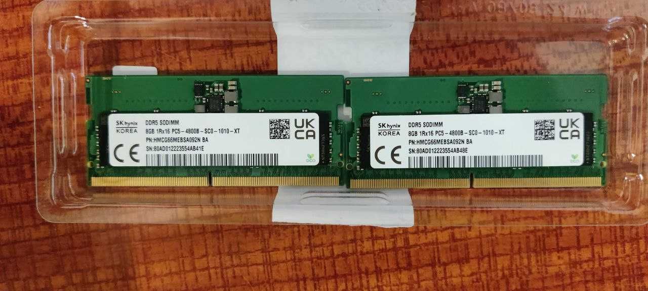 RAM Memory 16GB (2 x 8) DDR5-4800 SODIMM Hynix