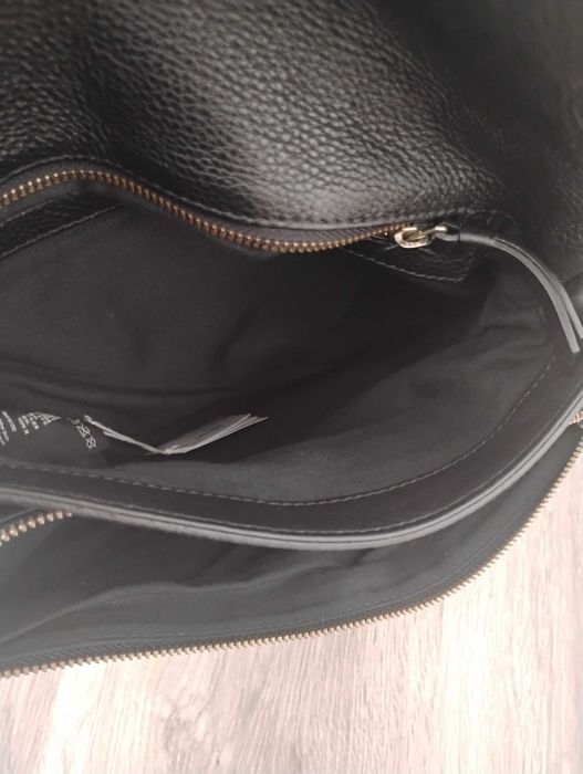 Голяма черна чанта от естествена кожа