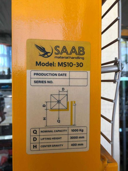 Qo‘lda boshqariladigan gidravlik shtabeler Штабелер  MS 10-30 // SAAB