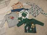 Lot 5 bluze tricouri Mothercare cu maneca lunga marimea 9-12 luni