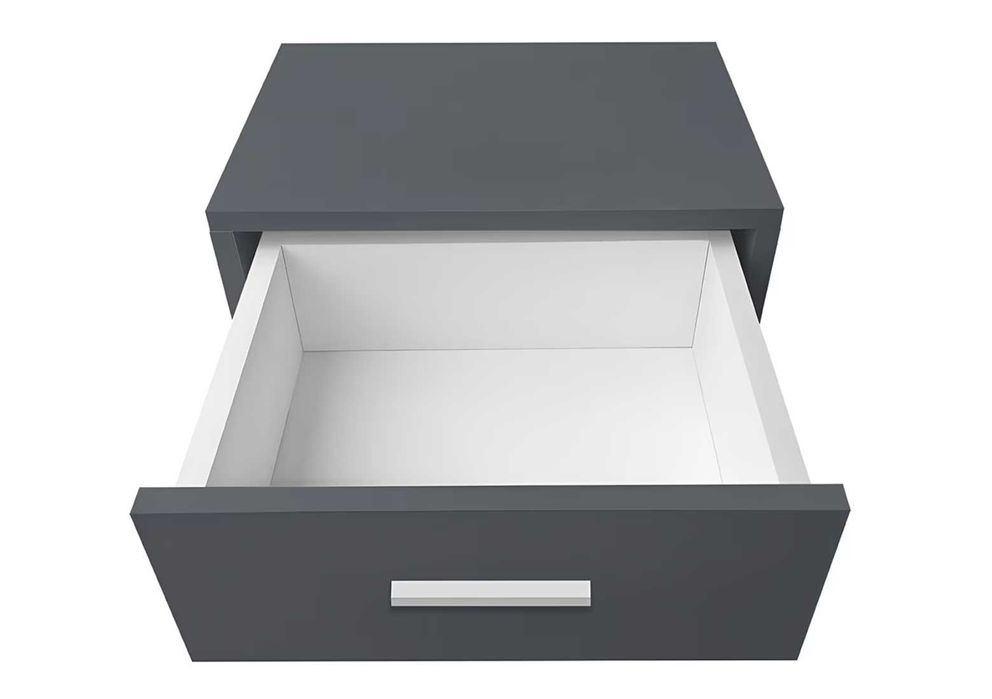 Noptiera Kring Iris, 1 sertar, 39x28x40 cm, culoare antracit