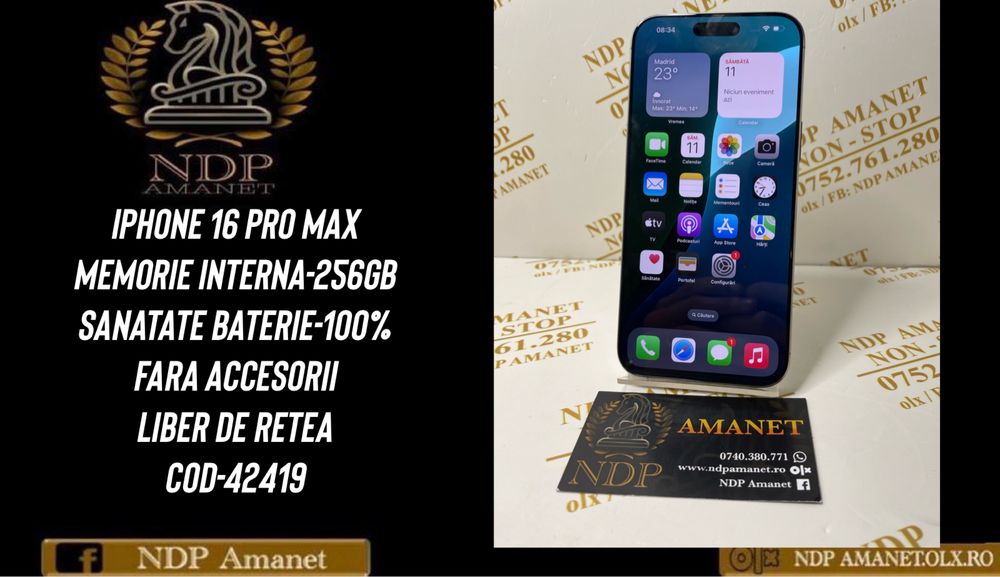 NDP Amanet Braila Iphone 16 Pro Max 256gb (42419)