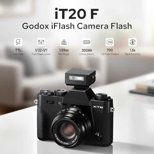 Нова Godox iT20F Fuji TTL мини светкавица, 45g, 700 светвания, USB-C