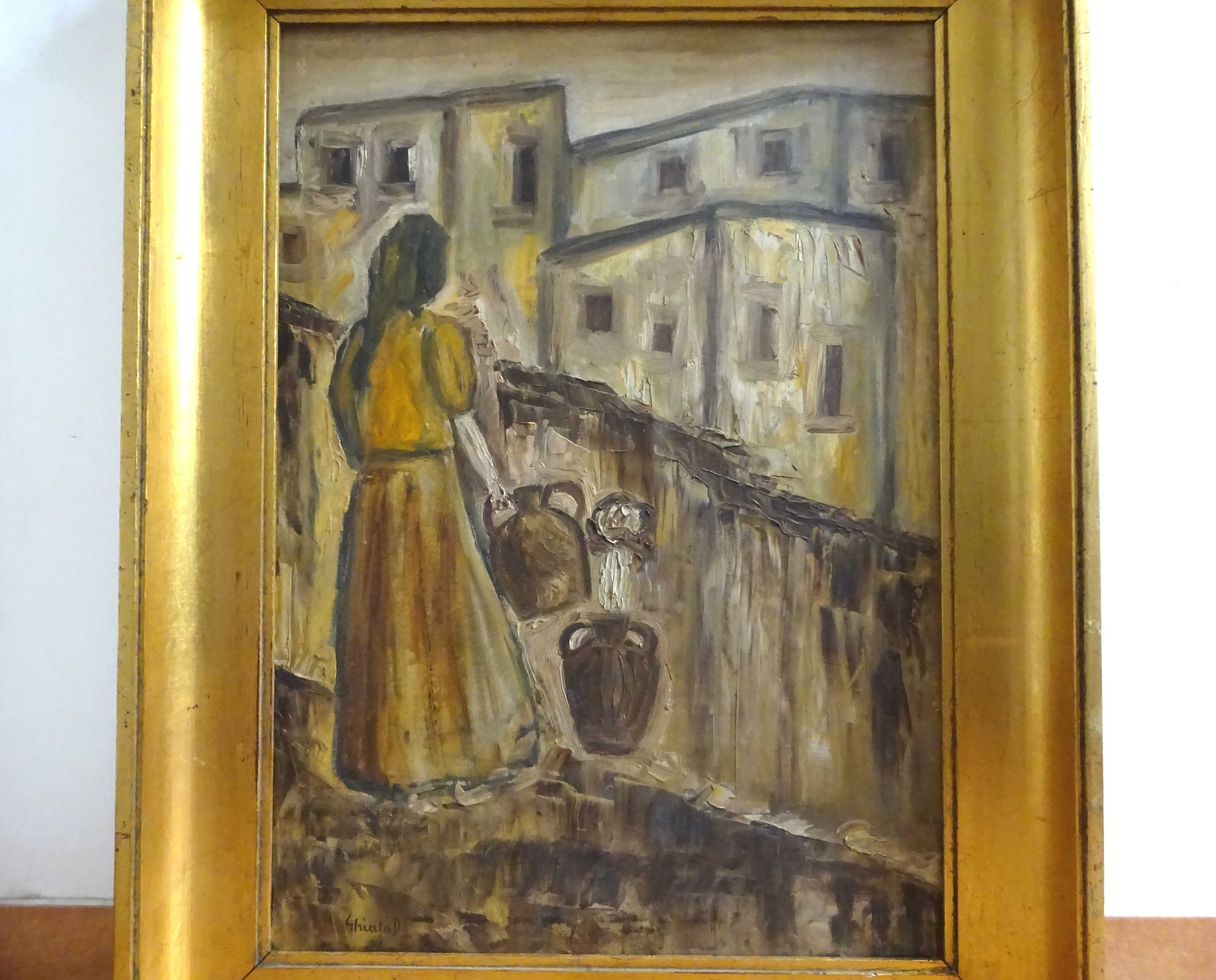 Tablou Dumitru Ghiata, ’Fata cu ulcior’| deosebita pictura pe panza