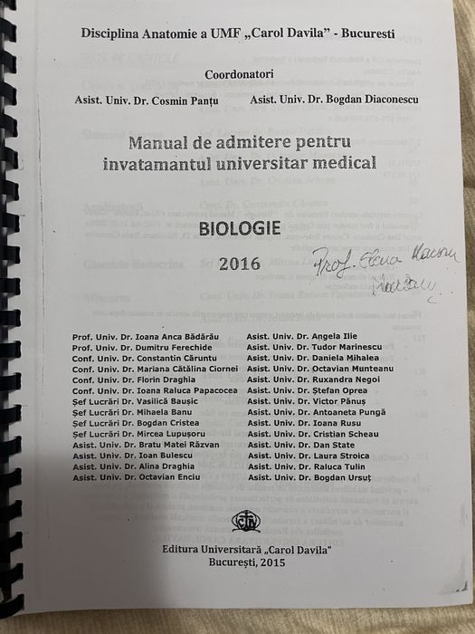 Materiale admitere medicina