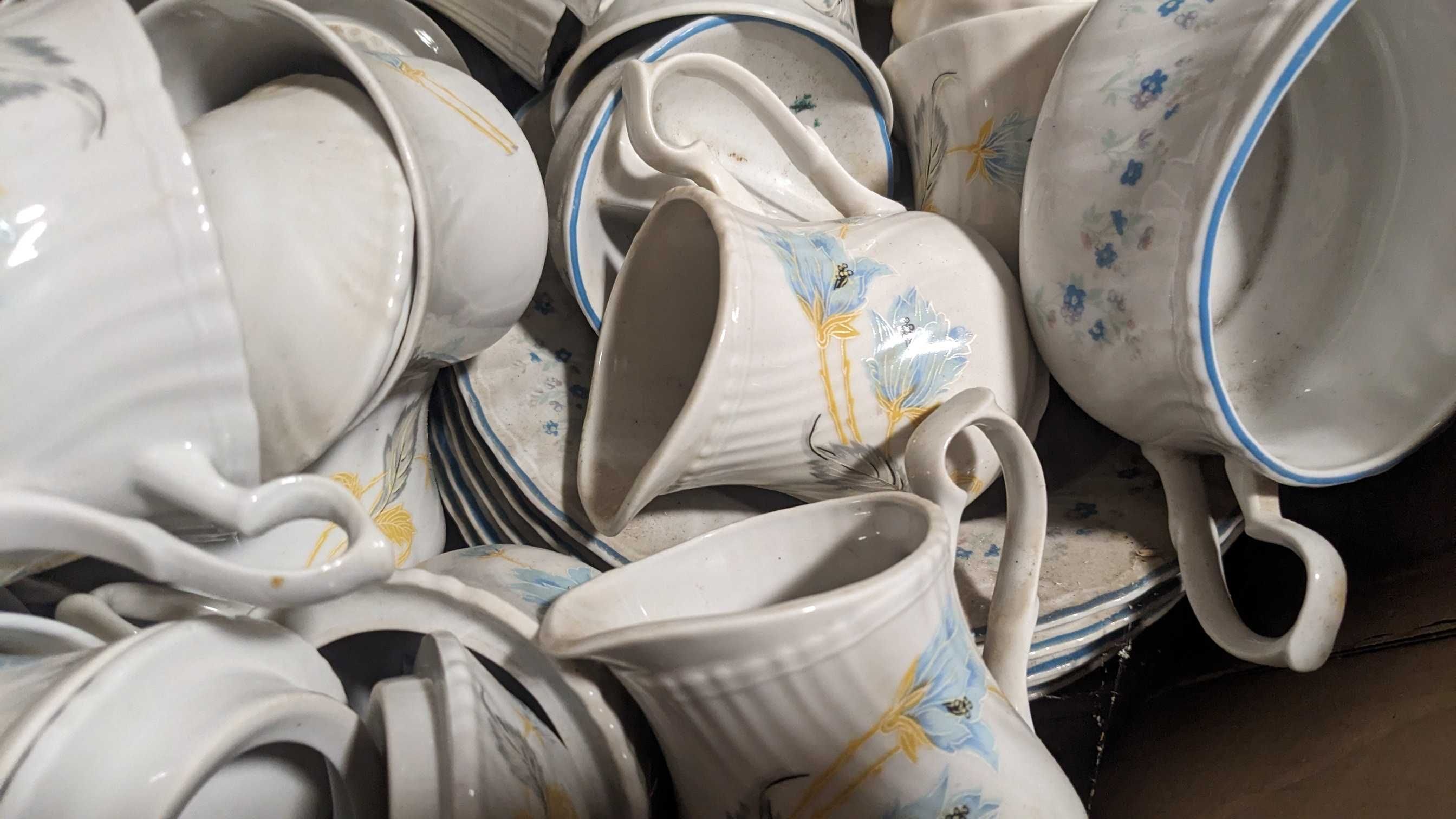 Diverse piese vesela vintage din portelan cu floare de nu ma uita