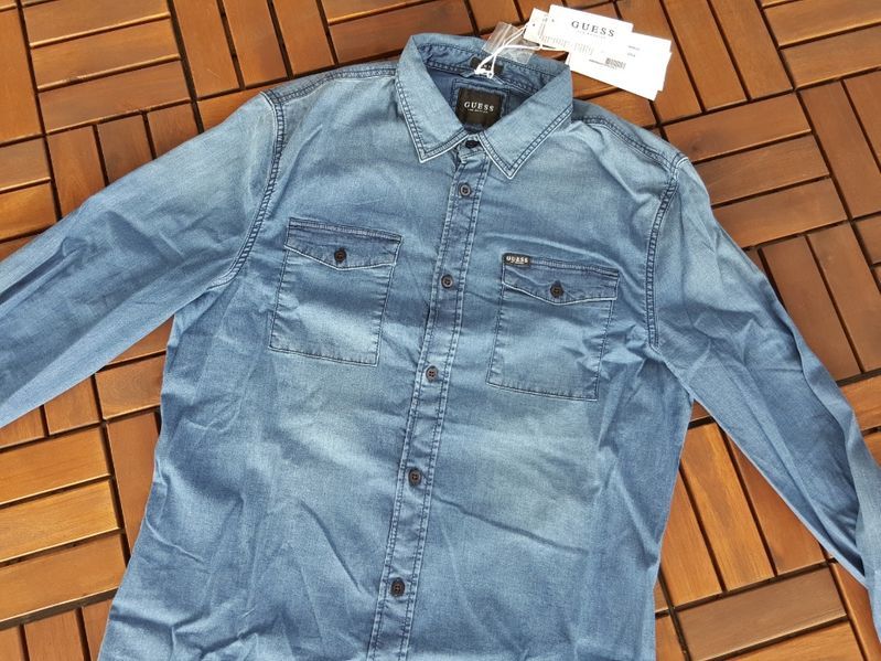 ПРОМО GUESS JEANS -М -Оригинална мъжка дънкова риза