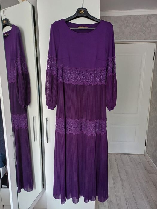 Вечернее платье, Турция, новое, цвет темно-сиреневый, размер 50