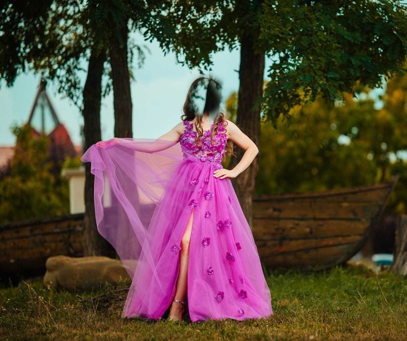 Rochie elegantă fuchsia