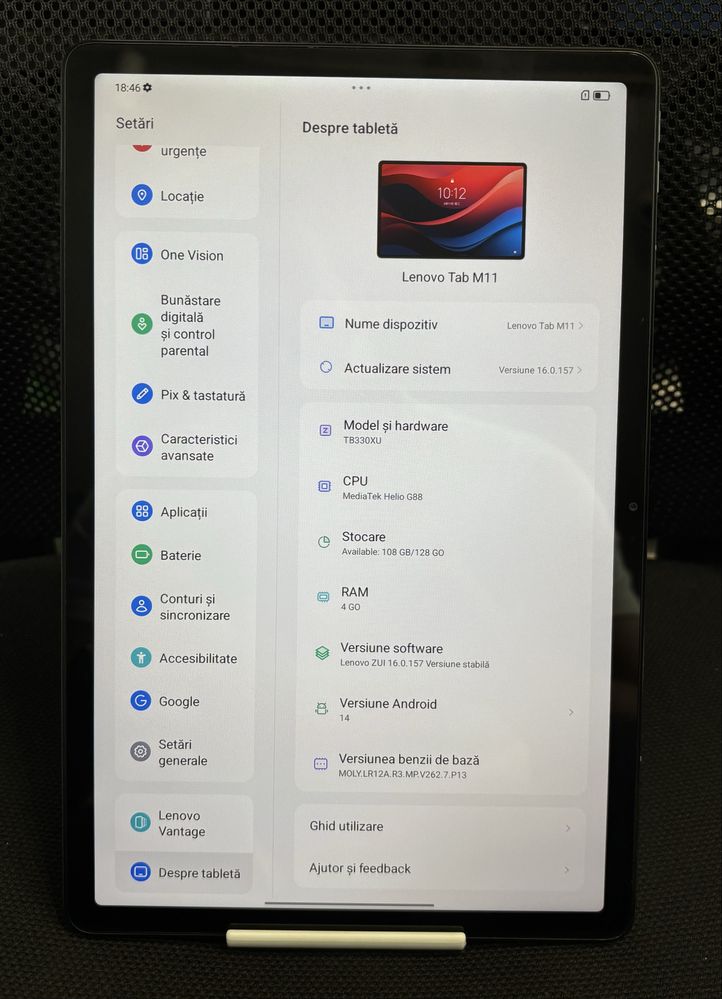 MDM vinde: Tableta Lenovo Tab M11 4G, 128GB, Luna Grey.