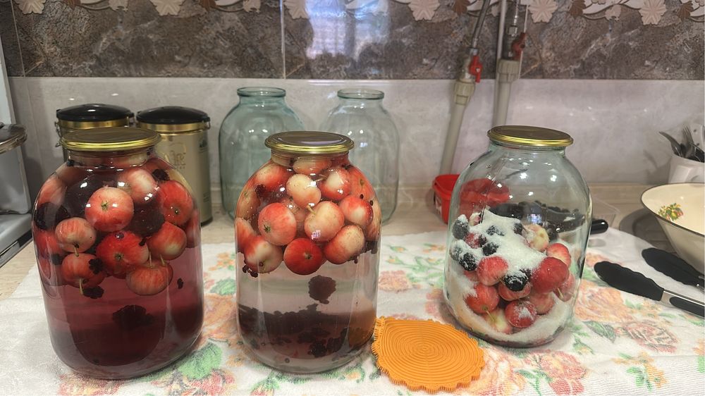 Компот яблоко ежевика