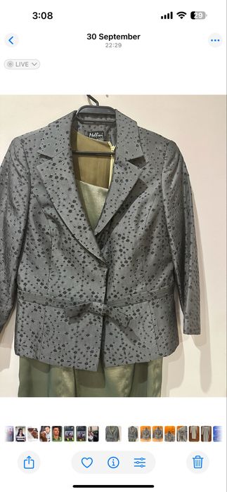 Изискан и стилен тъмнозелен костюм на Mellini fashion