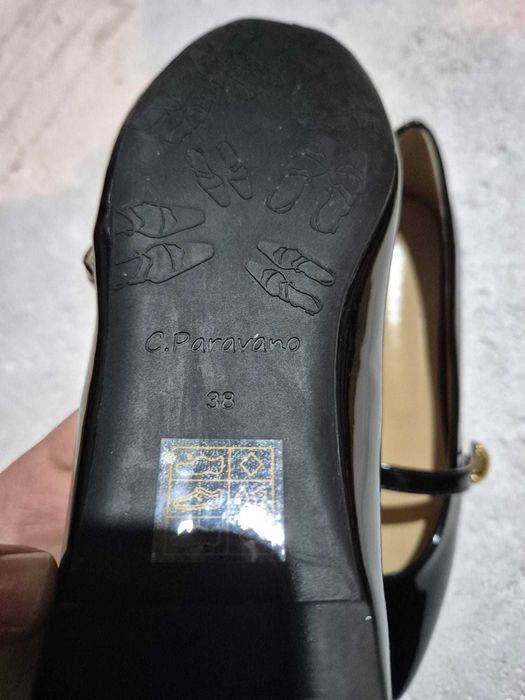 Balerini Dama C.Paravano Mary Jane - Negru Marime 38 - Varf Patrat